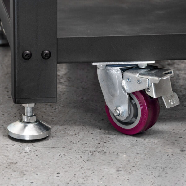 Locking casters and leveling feet